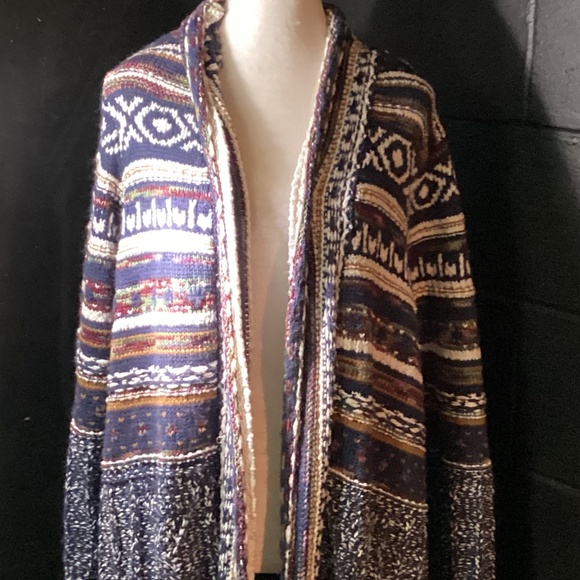 Coldwater Creek Sweater COAT SZ 3 X. FRINGE TOO. - Picture 6 of 9